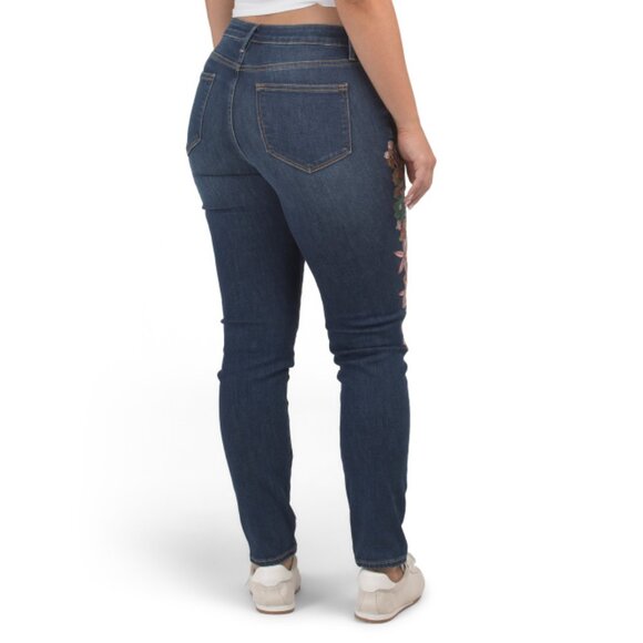 DRIFTWOOD JEANS Dark Wash Jackie X Far East Floral Embroidered Jeans - Picture 2 of 2